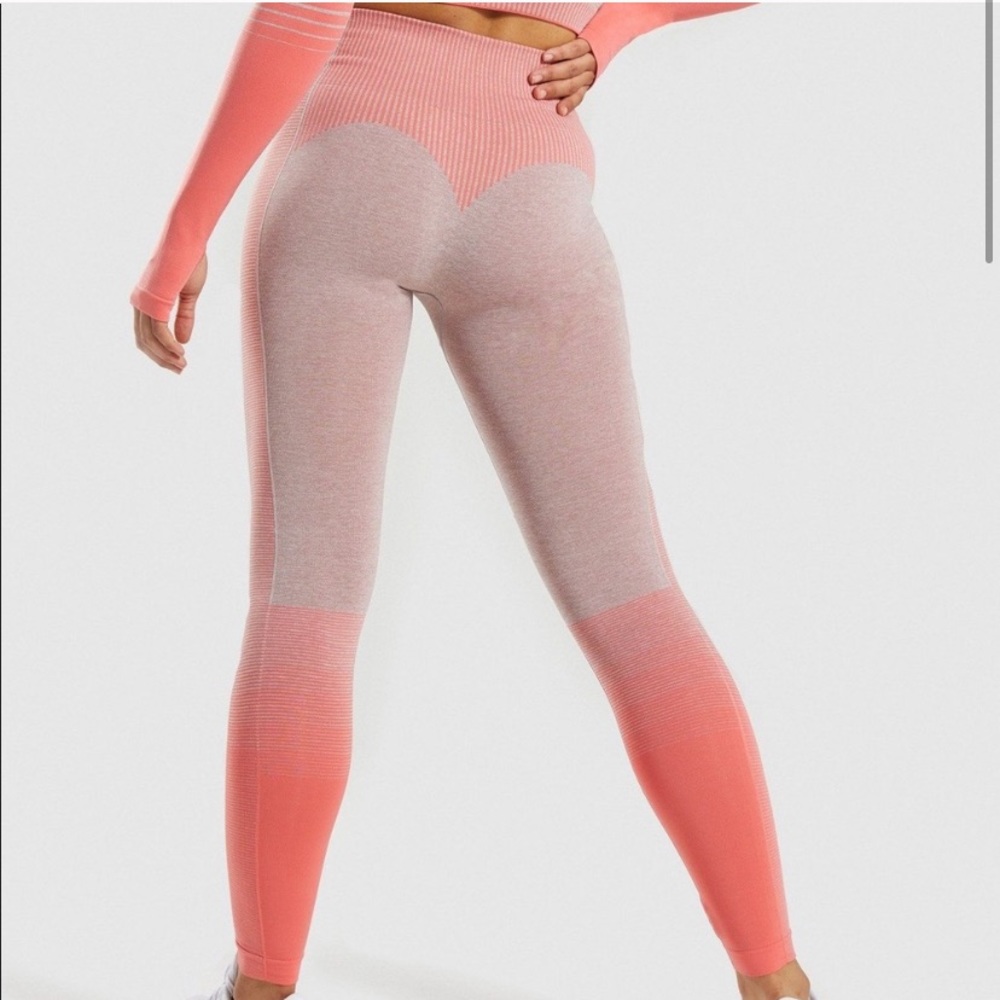 Gymshark Amplify Seamless Leggings Taupe Peach